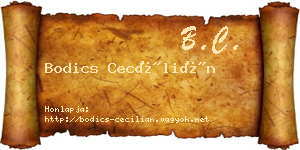 Bodics Cecílián névjegykártya